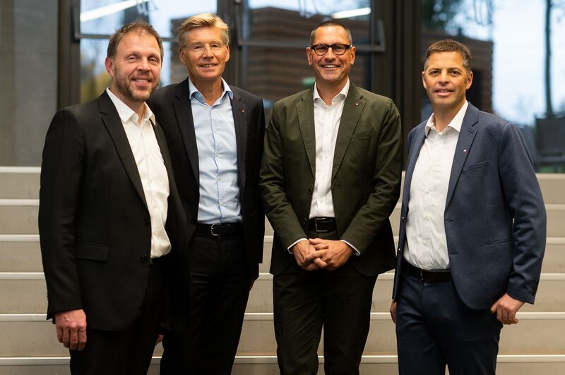 Die künftige EGGER Gruppenleitung ab 01. Mai 2022 (v.l.n.r.:): Frank Bölling, Ulrich Bühler, Thomas Leissing, Hannes Mitterweissacher.